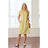 image:imageGRECERELLE 2026 Womens Summer Casual WrinkleFree Midi Dress with PocketsMustard Yellow