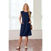 image:imageGRECERELLE 2026 Womens Summer Casual WrinkleFree Midi Dress with PocketsNavy Blue