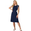 image:imageGRECERELLE 2026 Womens Summer Casual WrinkleFree Midi Dress with PocketsNavy Blue