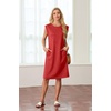 image:imageGRECERELLE 2026 Womens Summer Casual WrinkleFree Midi Dress with PocketsRed