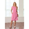 image:imageGRECERELLE 2026 Womens Summer Casual WrinkleFree Midi Dress with PocketsRose Red
