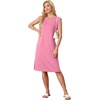 image:imageGRECERELLE 2026 Womens Summer Casual WrinkleFree Midi Dress with PocketsRose Red