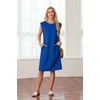 image:imageGRECERELLE 2026 Womens Summer Casual WrinkleFree Midi Dress with PocketsRoyal Blue