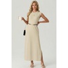 image:imageGRECERELLE 2026 Womens Summer Fall Shift Sweater Maxi Dress with PocketsApricot