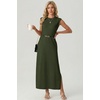 image:imageGRECERELLE 2026 Womens Summer Fall Shift Sweater Maxi Dress with PocketsArmy Green