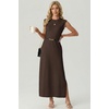 image:imageGRECERELLE 2026 Womens Summer Fall Shift Sweater Maxi Dress with PocketsDark Coffee