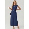 image:imageGRECERELLE 2026 Womens Summer Fall Shift Sweater Maxi Dress with PocketsDenim Blue