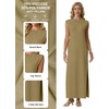 image:imageGRECERELLE 2026 Womens Summer Fall Shift Sweater Maxi Dress with PocketsKhaki