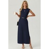 image:imageGRECERELLE 2026 Womens Summer Fall Shift Sweater Maxi Dress with PocketsNavy Blue