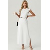 image:imageGRECERELLE 2026 Womens Summer Fall Shift Sweater Maxi Dress with PocketsWhite