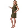 image:imageGRECERELLE 2026 Womens Summer Tie Waist Casual T Shirt Dress with PocketsArmy Green