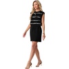 image:imageGRECERELLE 2026 Womens Summer Tie Waist Casual T Shirt Dress with PocketsBlack White Wave