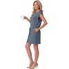 image:imageGRECERELLE 2026 Womens Summer Tie Waist Casual T Shirt Dress with PocketsDenim Blue
