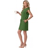 image:imageGRECERELLE 2026 Womens Summer Tie Waist Casual T Shirt Dress with PocketsDill Green