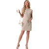 image:imageGRECERELLE 2026 Womens Summer Tie Waist Casual T Shirt Dress with PocketsOatmeal