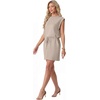 image:imageGRECERELLE 2026 Womens Summer Tie Waist Casual T Shirt Dress with PocketsOatmeal