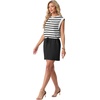 image:imageGRECERELLE 2026 Womens Summer Tie Waist Casual T Shirt Dress with PocketsWhite Black Stripe