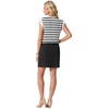 image:imageGRECERELLE 2026 Womens Summer Tie Waist Casual T Shirt Dress with PocketsWhite Black Stripe
