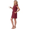 image:imageGRECERELLE 2026 Womens Summer Tie Waist Casual T Shirt Dress with PocketsWine Red