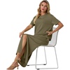 image:imageGRECERELLE 2026 Womens Summer WrinkleFree 2 Piece Skirt Sets with PocketsArmy Green