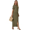 image:imageGRECERELLE 2026 Womens Summer WrinkleFree 2 Piece Skirt Sets with PocketsArmy Green