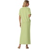 image:imageGRECERELLE 2026 Womens Summer WrinkleFree 2 Piece Skirt Sets with PocketsAvocado Green