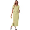 image:imageGRECERELLE 2026 Womens Summer WrinkleFree 2 Piece Skirt Sets with PocketsButter Yellow
