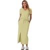 image:imageGRECERELLE 2026 Womens Summer WrinkleFree 2 Piece Skirt Sets with PocketsButter Yellow
