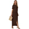 image:imageGRECERELLE 2026 Womens Summer WrinkleFree 2 Piece Skirt Sets with PocketsDark Coffee