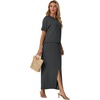 image:imageGRECERELLE 2026 Womens Summer WrinkleFree 2 Piece Skirt Sets with PocketsDark Gray
