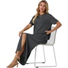image:imageGRECERELLE 2026 Womens Summer WrinkleFree 2 Piece Skirt Sets with PocketsDark Gray
