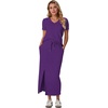 image:imageGRECERELLE 2026 Womens Summer WrinkleFree 2 Piece Skirt Sets with PocketsDark Purple