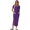 image:imageGRECERELLE 2026 Womens Summer WrinkleFree 2 Piece Skirt Sets with PocketsDark Purple