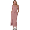 image:imageGRECERELLE 2026 Womens Summer WrinkleFree 2 Piece Skirt Sets with PocketsDeep Pink