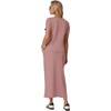 image:imageGRECERELLE 2026 Womens Summer WrinkleFree 2 Piece Skirt Sets with PocketsDeep Pink