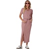 image:imageGRECERELLE 2026 Womens Summer WrinkleFree 2 Piece Skirt Sets with PocketsDeep Pink