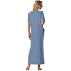 image:imageGRECERELLE 2026 Womens Summer WrinkleFree 2 Piece Skirt Sets with PocketsDenim Blue