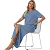 image:imageGRECERELLE 2026 Womens Summer WrinkleFree 2 Piece Skirt Sets with PocketsDenim Blue