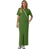 image:imageGRECERELLE 2026 Womens Summer WrinkleFree 2 Piece Skirt Sets with PocketsDill Green