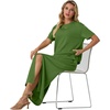 image:imageGRECERELLE 2026 Womens Summer WrinkleFree 2 Piece Skirt Sets with PocketsDill Green