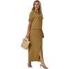 image:imageGRECERELLE 2026 Womens Summer WrinkleFree 2 Piece Skirt Sets with PocketsGinger