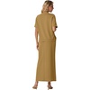 image:imageGRECERELLE 2026 Womens Summer WrinkleFree 2 Piece Skirt Sets with PocketsGinger