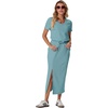 image:imageGRECERELLE 2026 Womens Summer WrinkleFree 2 Piece Skirt Sets with PocketsLight Blue