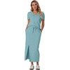 image:imageGRECERELLE 2026 Womens Summer WrinkleFree 2 Piece Skirt Sets with PocketsLight Blue