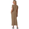 image:imageGRECERELLE 2026 Womens Summer WrinkleFree 2 Piece Skirt Sets with PocketsLight Coffee