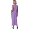 image:imageGRECERELLE 2026 Womens Summer WrinkleFree 2 Piece Skirt Sets with PocketsLilac