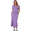 image:imageGRECERELLE 2026 Womens Summer WrinkleFree 2 Piece Skirt Sets with PocketsLilac