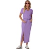 image:imageGRECERELLE 2026 Womens Summer WrinkleFree 2 Piece Skirt Sets with PocketsLilac