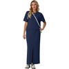 image:imageGRECERELLE 2026 Womens Summer WrinkleFree 2 Piece Skirt Sets with PocketsNavy Blue