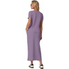 image:imageGRECERELLE 2026 Womens Summer WrinkleFree 2 Piece Skirt Sets with PocketsPurple